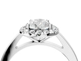 Platinum Pear Cut Halo Diamond Solitaire Ring with Pear Cut Band and Four-Prong Setting_11