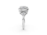 Platinum Pear Cut Halo Diamond Split Shank Engagement Ring with Four-Prong Setting_21