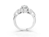 Platinum Pear Cut Halo Diamond Split Shank Engagement Ring with Four-Prong Setting_22