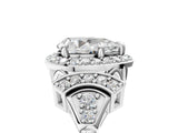 Platinum Pear Cut Halo Diamond Split Shank Engagement Ring with Four-Prong Setting_24