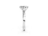 Platinum Pear Cut Moissanite Engagement Ring with Side Stone Accents and Four-Prong Setting_14