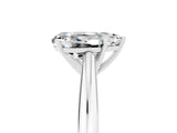 Platinum Pear Cut Moissanite Solitaire Engagement Ring with Cathedral Setting and Four-Prong Mount_5
