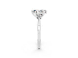 Platinum Pear Cut Moissanite Solitaire Engagement Ring with Classic Band and Four-Prong Setting_14