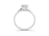 Platinum Pear Cut Moissanite Solitaire Engagement Ring with Classic Band and Four-Prong Setting_15