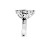 Platinum Pear Cut Moissanite Solitaire Ring with Thin Band and Prong Setting_47