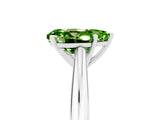 Platinum Pear Cut Peridot Solitaire Engagement Ring with Cathedral Setting and Four-Prong Mount_17