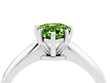 Platinum Pear Cut Peridot Solitaire Engagement Ring with Classic Band and Four-Prong Setting_16