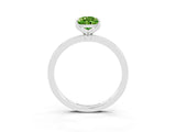 Platinum Pear Cut Peridot Solitaire Ring with Thin Band and Prong Setting_45
