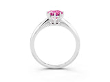 Platinum Pear Cut Pink Sapphire Solitaire Engagement Ring with Classic Band and Four-Prong Setting_27