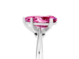 Platinum Pear Cut Pink Sapphire Solitaire Engagement Ring with Classic Band and Four-Prong Setting_29