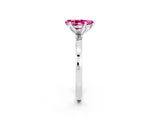 Platinum Pear Cut Pink Sapphire Solitaire Ring with Thin Band and Prong Setting_56