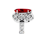 Platinum Pear Cut Ruby Scalloped Halo Engagement Ring with Round Shared Prong Band_83