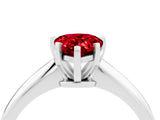 Platinum Pear Cut Ruby Solitaire Engagement Ring with Classic Band and Four-Prong Setting_16