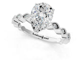 Platinum Pear Cut Solitaire Diamond Ring with Infinity Twist Band and Four-Prong Setting_14