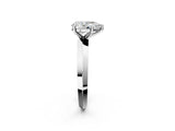Platinum Pear Cut Solitaire Engagement Ring with Flat Band and Four-Prong Setting 2