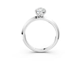 Platinum Pear Cut Solitaire Engagement Ring with Flat Band and Four-Prong Setting 3