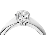 Platinum Pear Cut Solitaire Engagement Ring with Tapered Band and Four-Prong Setting 4