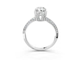 Platinum Pear Cut Solitaire Split Shank Pave Diamond Engagement Ring with Four-Prong Setting_46