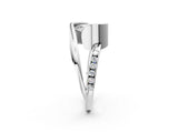 Platinum Pear Cut Solitaire Tension-Set Diamond Split Shank Ring_27
