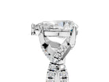 Platinum Pear Cut Solitaire Twist Pave Diamond Engagement Ring with Prong Setting_36