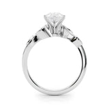Platinum Pear Diamond Swirl Band with Prong Setting 2
