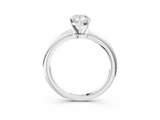 Platinum Pear Solitaire Diamond Ring with Six-Prong Setting on a Classic Band 3
