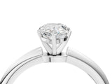 Platinum Pear Solitaire Diamond Ring with Six-Prong Setting on a Classic Band 4