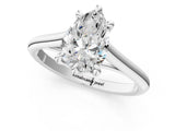 Platinum Pear Solitaire Engagement Ring with Six-Prong Setting and Classic Band 2