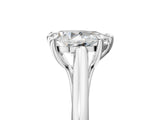 Platinum Pear Solitaire Engagement Ring with Six-Prong Setting and Classic Band