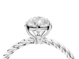 Platinum Pear Solitaire Twist Band Ring with Four-Prong Setting_16