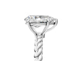 Platinum Pear Solitaire Twist Band Ring with Four-Prong Setting_17