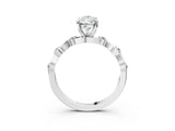 Platinum Pear Solitaire Twisted Band with Prong Setting 3