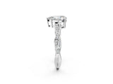 Platinum Pear Solitaire Twisted Pave Diamond Ring with Four-Prong Setting_2