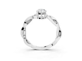 Platinum Pear Solitaire Twisted Pave Diamond Ring with Four-Prong Setting_3