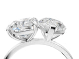 Platinum Pear and Cushion Toi Moi Ring with Prong Setting and Plain Band 4