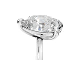 Platinum Pear and Cushion Toi Moi Ring with Prong Setting and Plain Band 5