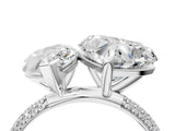 Platinum Pear and Heart Toi Moi Ring with Prong Setting and Micro Pave Band 4