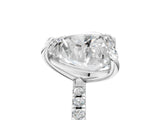 Platinum Pear and Heart Toi Moi Ring with Prong Setting and Pave Band 5