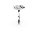 Platinum Pear and Marquise Toi Moi Ring with Prong Setting and Plain Band 2