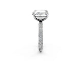 Platinum Pear and Princess Toi Moi Ring with Prong Setting and Pave Band 2