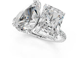 Platinum Pear and Radiant Toi Moi Ring with Prong Setting and Micro Pave Band_21