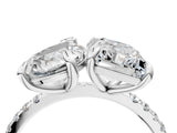 Platinum Pear and Radiant Toi Moi Ring with Prong Setting and Micro Pave Band_24