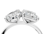 Platinum Pear and Radiant Toi Moi Ring with Prong Setting and Plain Band 4