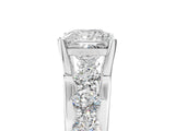 Platinum Princess Brilliant Solitaire with Side Stones on a Pave Band and Four-Prong Setting_19