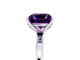Platinum Princess Cut Amethyst Solitaire Ring with Thin Band and Prong Setting_47