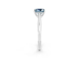 Platinum Princess Cut Aquamarine Solitaire Engagement Ring with Cathedral Setting and Four-Prong Mount_8