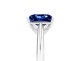 Platinum Princess Cut Blue Sapphire Solitaire Engagement Ring with Cathedral Setting and Four-Prong Mount_17