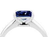 Platinum Princess Cut Blue Sapphire Solitaire Engagement Ring with Classic Band and Four-Prong Setting_16
