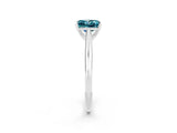 Platinum Princess Cut Blue Topaz Solitaire Engagement Ring with Cathedral Setting and Four-Prong Mount_2