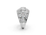 Platinum Princess Cut Brilliant Halo Pave Diamond Milgrain Ring_15